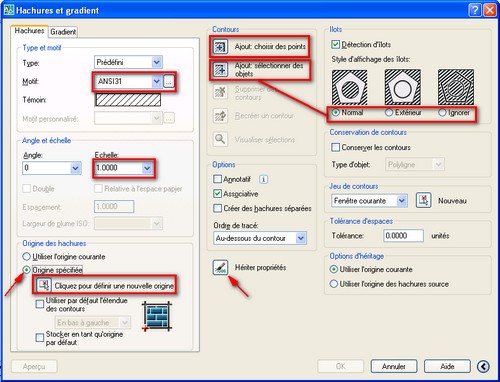 Cration des hachures